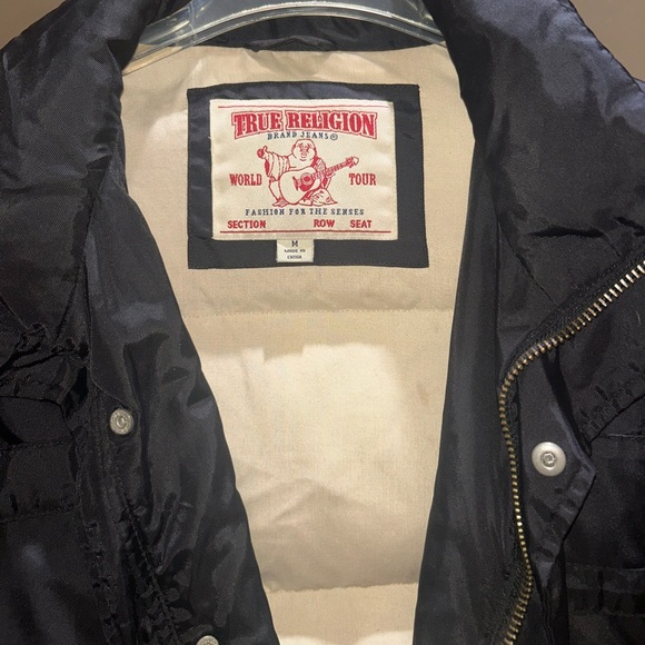 True Religion Men’s Black Utility Jacket with with Removable Hood World Tour - Picture 3 of 5